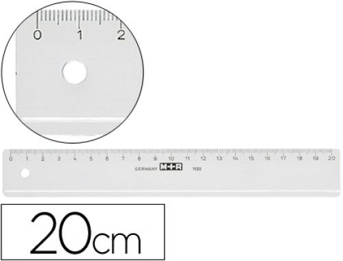Regua m+r 20 cm plastico transparente , Memorex , 52837 , 4004627211012